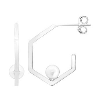 A&M Sterling Silver Honeycomb Hoop Earrings