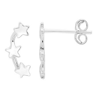 A&M Sterling Silver Trio Heart Stud Earrings