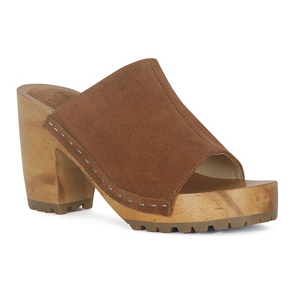 Rag & Co Jarrah Women's Suede Heeled Clogs