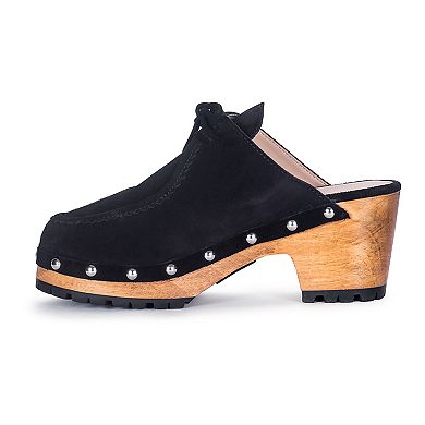 Rag & Co Iroko Women's Suede Heeled Clogs