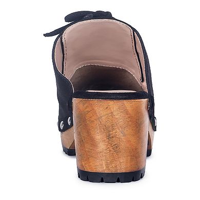 Rag & Co Iroko Women's Suede Heeled Clogs
