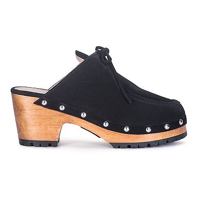 Rag & Co Iroko Women's Suede Heeled Clogs
