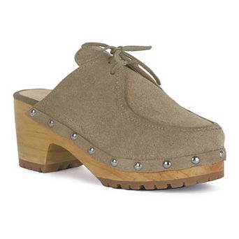 Rag & Co Iroko Women's Suede Heeled Clogs