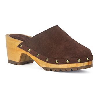 Rag & Co Cedrus Women's Suede Heeled Clogs