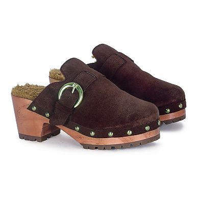Rag & Co Prunus Women's Buckled Suede Mules