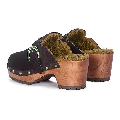 Rag & Co Prunus Women's Buckled Suede Mules