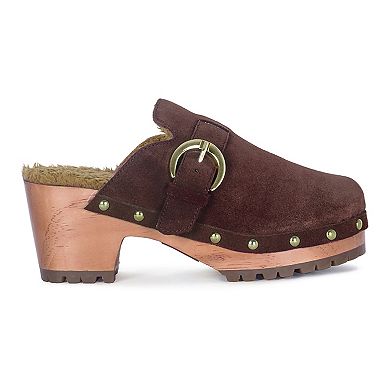 Rag & Co Prunus Women's Buckled Suede Mules