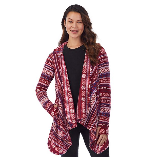 Cuddl Duds Women's Reversible Fleece Hoodie Wrap Jacket – Biggybargains