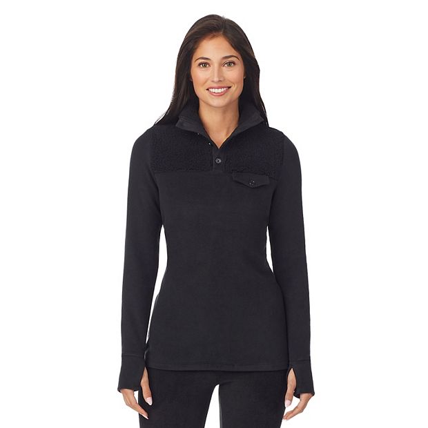 Cuddl Duds Fleecewear With Stretch Maternity Snap Front Sweatshirt