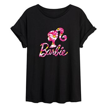 Juniors' Barbie Pink Daisy Graphic Tee
