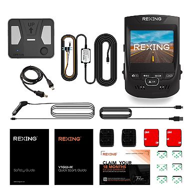 Rexing V1GW-4K Dash Cam with Intelligent Hard wire Kit