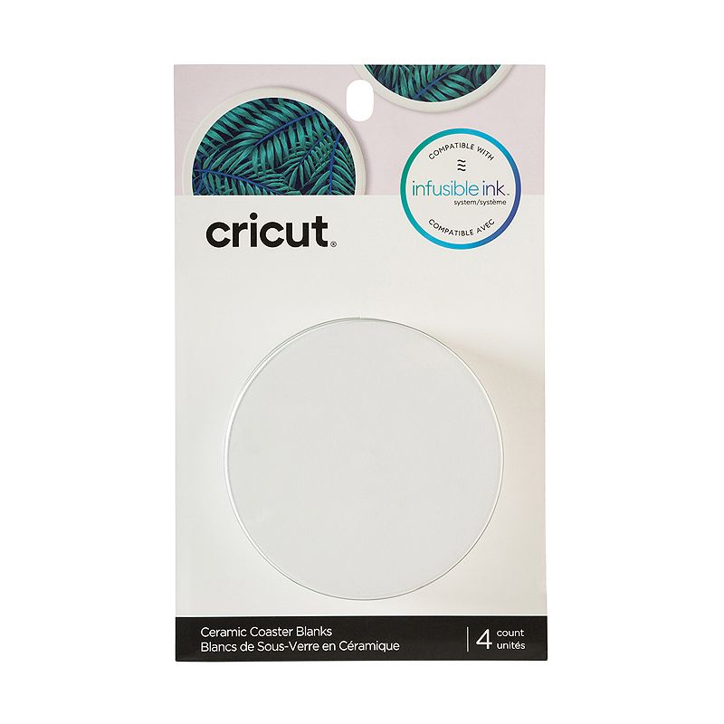 38680756 Cricut Ceramic Round Coaster Blanks 4-Pack, Adult  sku 38680756