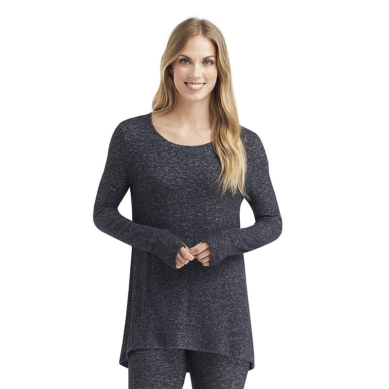 Womens Cuddl Duds Soft Knit Long Sleeve Tunic Top, Size: XS, Grey