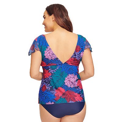 Flounce swim top plus size clearance