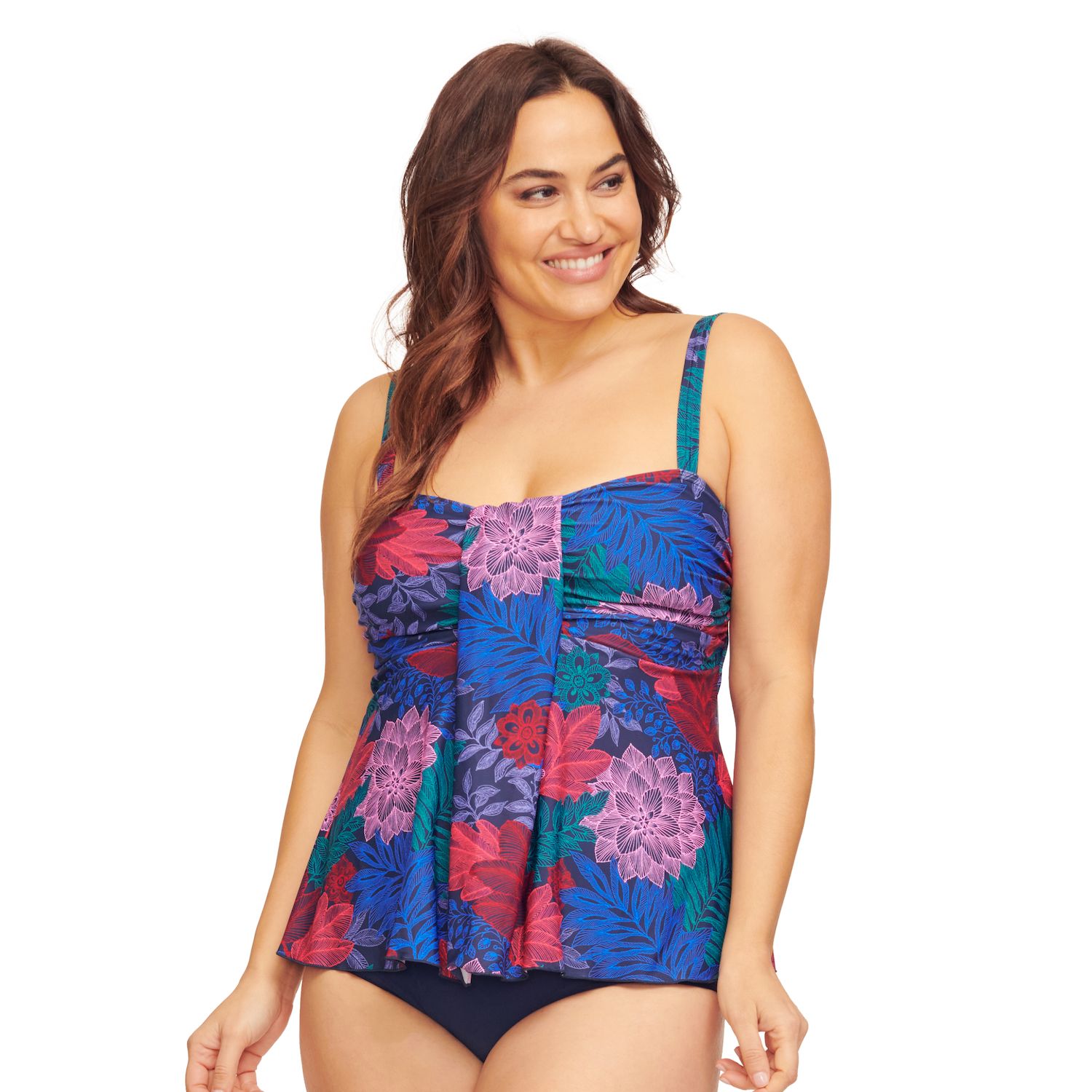 Tankini Tops Plus Size Swimsuits Kohls Bandeau Swimsuit Plus Size