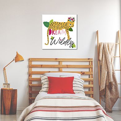 COURTSIDE MARKET Dream Wildly Cheetah Canvas Wall Art