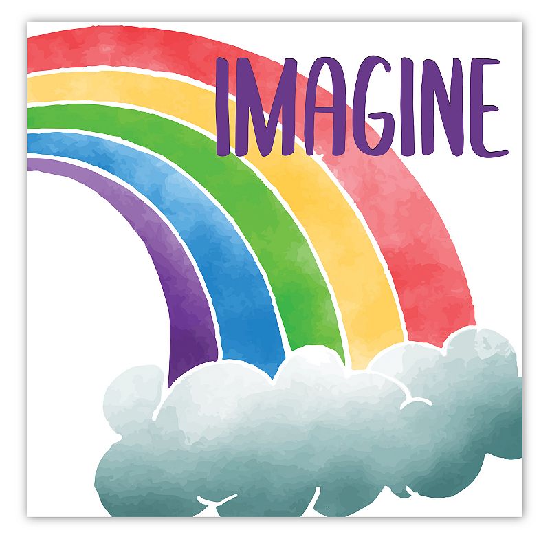 COURTSIDE MARKET Imagine Rainbow Canvas Wall Art, Multicolor, 30X30