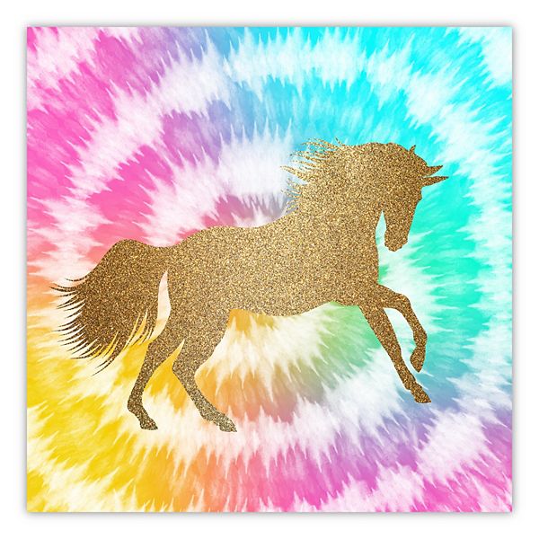 COURTSIDE MARKET Tie Dye Unicorn I Canvas Wall Art