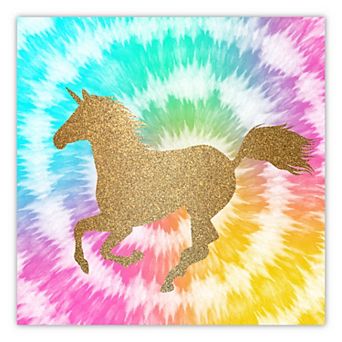 COURTSIDE MARKET Tie Dye Unicorn III Canvas Wall Art