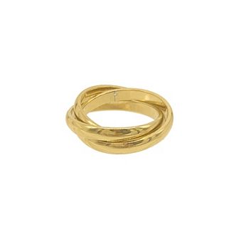 Adornia 14k Gold Plated Stainless Steel Interlocking Rings