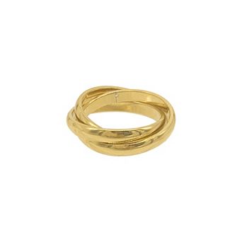 Adornia 14k Gold Plated Stainless Steel Interlocking Rings