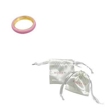 Adornia 14k Gold Plated Pink Enamel Donut Band