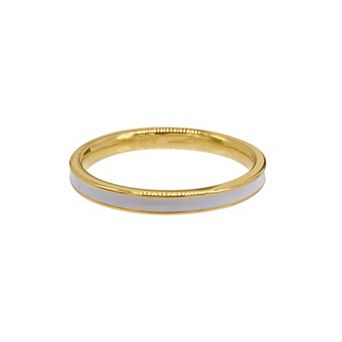 Adornia 14k Gold Plated White Enamel Band