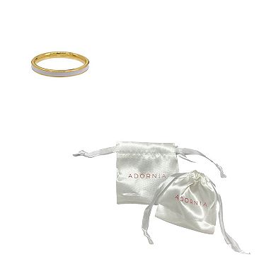 Adornia 14k Gold Plated White Enamel Band
