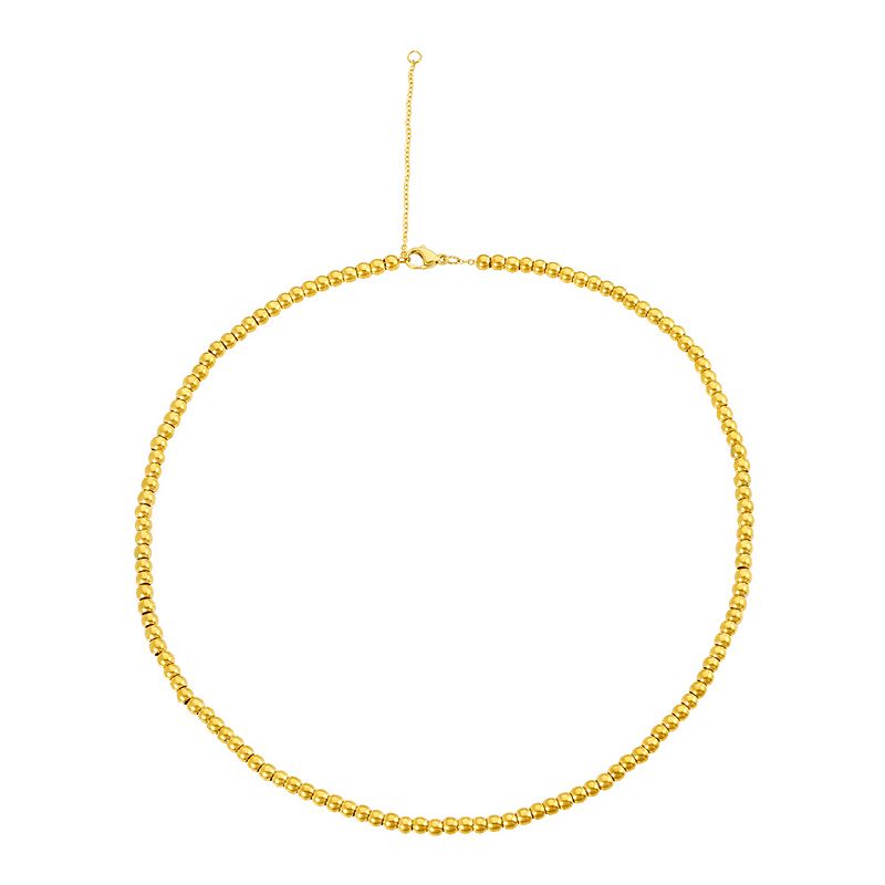 Adornia 14k Gold Plated Ball Chain Anklet, Womens, Yellow