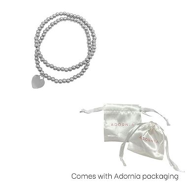 Adornia 14k Gold Plated Ball Bracelet Duo Set