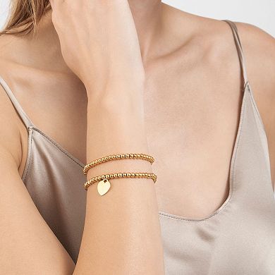 Adornia 14k Gold Plated Ball Bracelet Duo Set