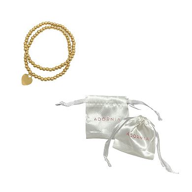 Adornia 14k Gold Plated Ball Bracelet Duo Set