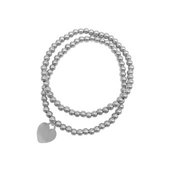 Adornia 14k Gold Plated Ball Bracelet Duo Set