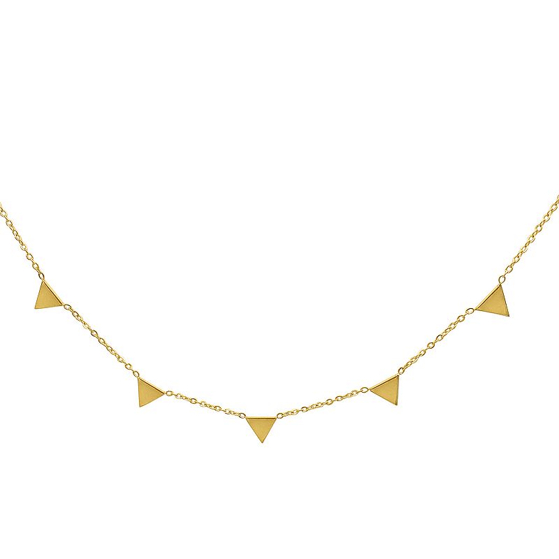 Adornia 14k Gold Plated Triangle Edge Necklace Necklace, Womens, Size: 18