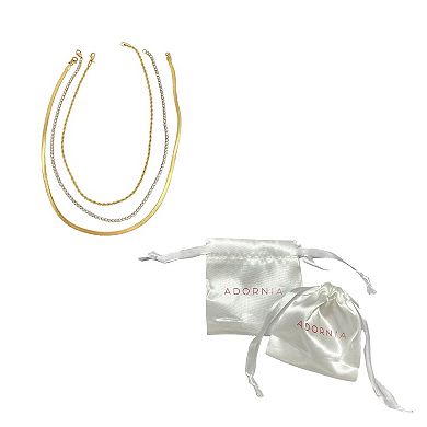 Adornia 14k Gold Over Stainless Steel Necklace Set