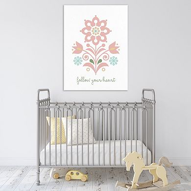 COURTSIDE MARKET Folk Flower I Canvas Wall Art