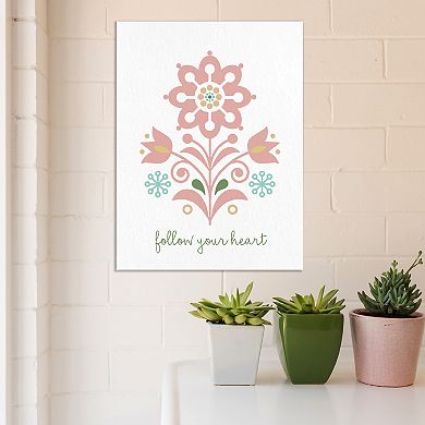 COURTSIDE MARKET Folk Flower I Canvas Wall Art