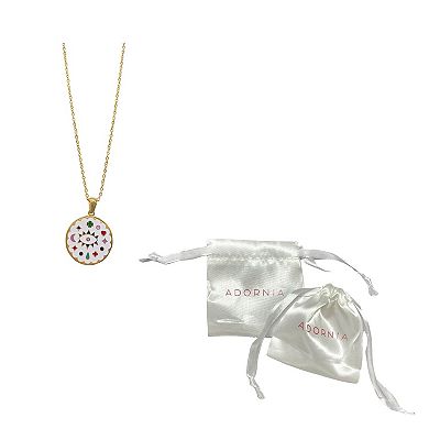 Adornia 14k Gold Plated Stainless Steel White Evil Eye Pendant Necklace