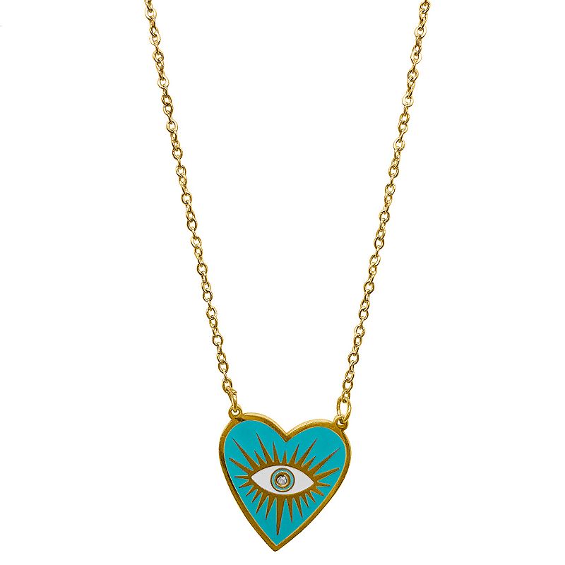 75297959 Adornia 14k Gold Plated Stainless Steel Blue Heart sku 75297959
