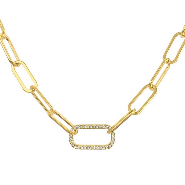 【2plan】23FW★ [MADE] 016 Layered clip necklace Adornia 14k Gold Plated Stainless Steel Cubic Zirconia Paper