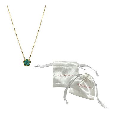 Adornia 14k Gold Plated Green Mother-of-Pearl Clover Pendant Necklace