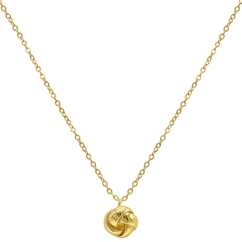 Adornia 14k Gold Plated Knot Pendant Necklace, Womens, Size: 16, Yellow