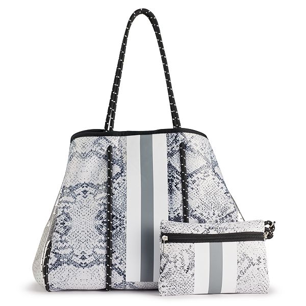 Blush and Grey Hyde Stripe Tote — Parker & Hyde