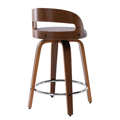 Faux Leather Channel Tufting Bar Stool