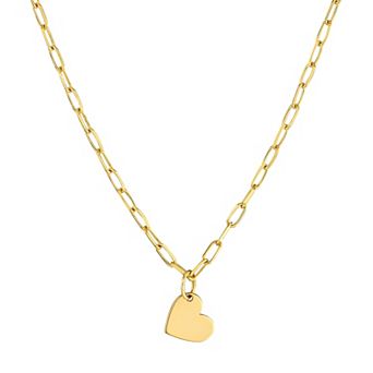 Color Romance 14k Gold Tilted Heart Necklace
