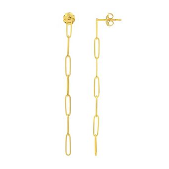 Color Romance 14k Gold Open Link Drop Earrings