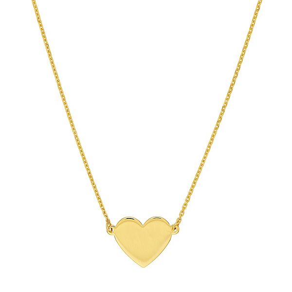 Flat gold heart pendant sale