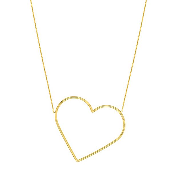 14k gold deals open heart necklace