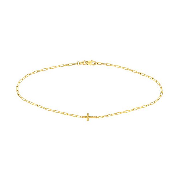 Gold cross deals anklet