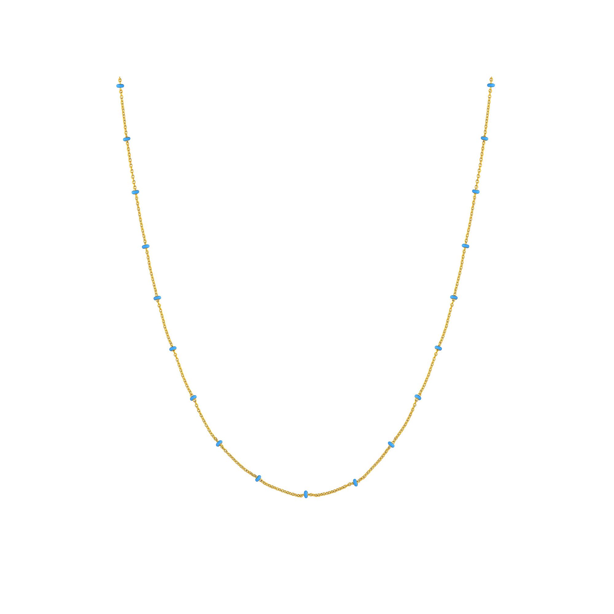 Color Romance 14k Gold Enamel Color Accent Saturn Chain Necklace, Womens,